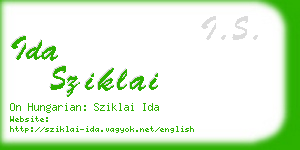 ida sziklai business card